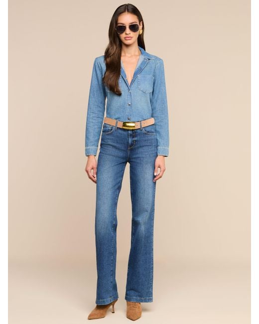 L'Agence Blue Isla Shirt