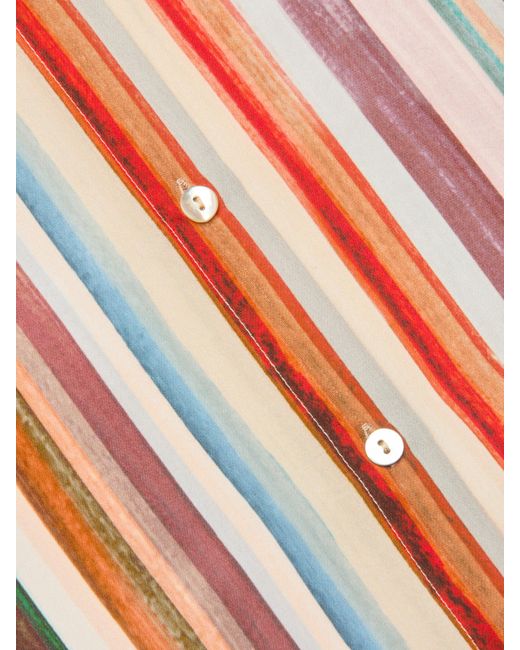 Chemisier En Soie Nina, Motif Rayé Coloré Style Aquarelle L'Agence en coloris Multicolor