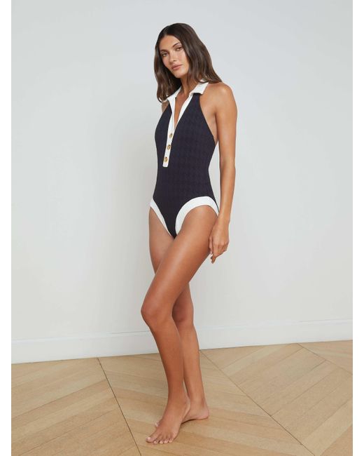 L'Agence White 'Agence Natalya Collared One-Piece