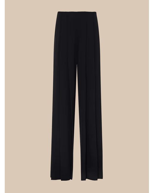 L'Agence Blue Nova Pleated Wide-leg Pant