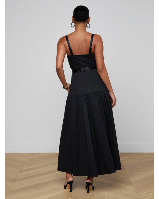 L'Agence Black Rima Maxi Dress