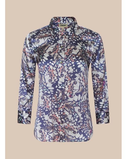 L'Agence Natural Dani Silk Blouse Top