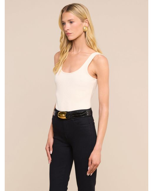 L'Agence White Nica Scoopneck Bodysuit