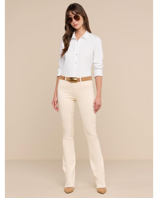 L'Agence White Daniella Cotton-blend Blouse