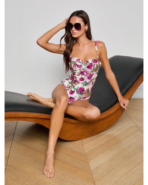 L'Agence Multicolor Amie Bandeau One-Piece Swimsuit