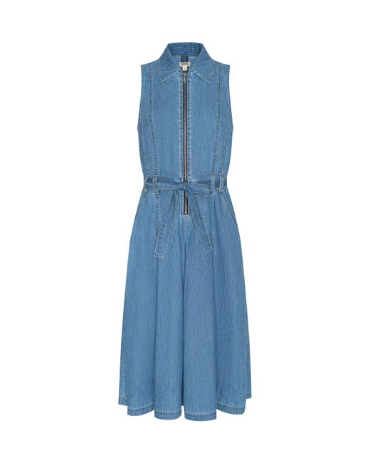 L'Agence Blue Kieran Shirt Dress