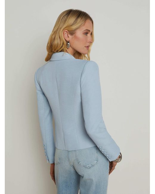 L'Agence White Brooke Open-Front Blazer