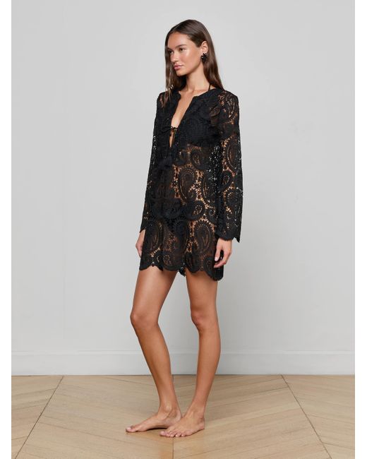 L'Agence Black Ansley Cover-Up Dress