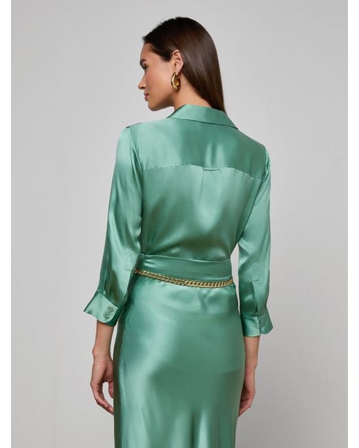 Chemisier En Soie Dani, Vert Malachite L'Agence en coloris Green