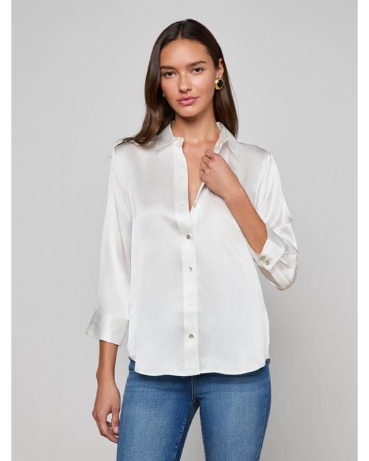 L'Agence White Dani Blouse