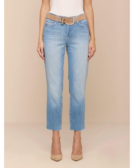 L'Agence Blue Sada Cropped Slim-Leg Jean