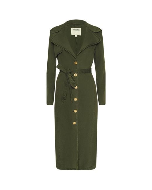 L'Agence Blue Zavia Denim Trench Coat