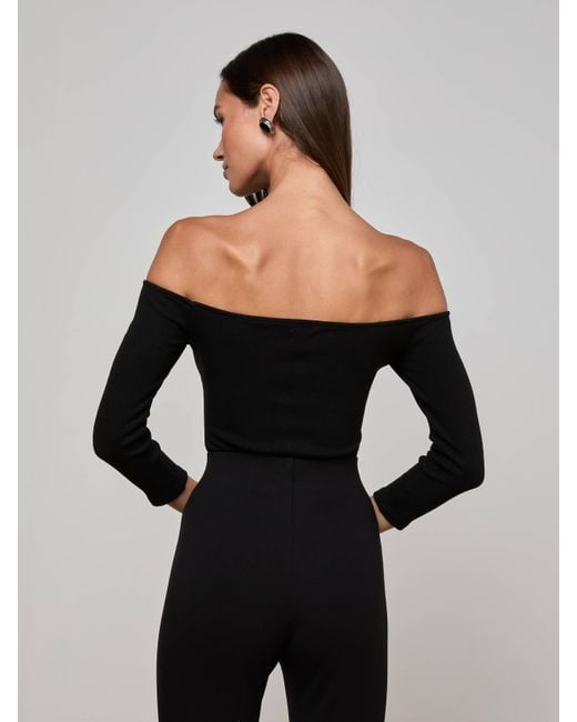 L'Agence Black 'Agence Evelyn Off-The-Shoulder Bodysuit
