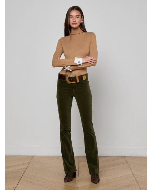 Jean En Velours Stevie, Foncé L'Agence en coloris Green