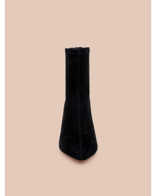 L'Agence Black Salome Stretch Suede Boot