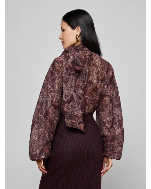 Chemisier Oversize Rhett, Marron À Motif Cachemire L'Agence en coloris Brown