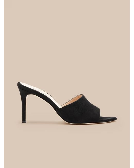 L'Agence Black Lolita Suede Open-Toe Mule