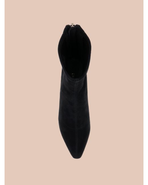L'Agence Black Salome Stretch Suede Boot