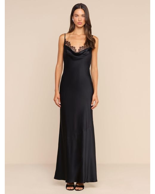 L'Agence Black Selene Silk Gown