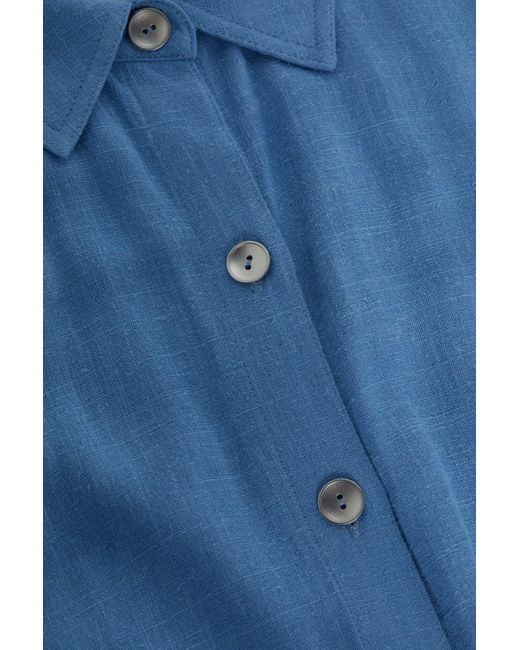 L'Agence Malika Linen-Blend Shirt Dress in Blue | Lyst L'Agence Malika Linen-Blend Shirt Dress in Blue | Lyst
