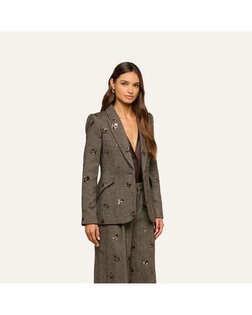 L'Agence Black Chamberlain Sequined Blazer