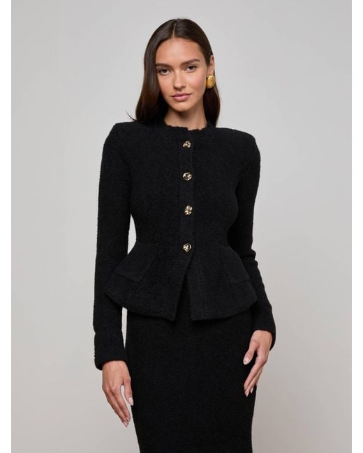 Cardigan En Maille Melissa, Noir/Doré L'Agence en coloris Black