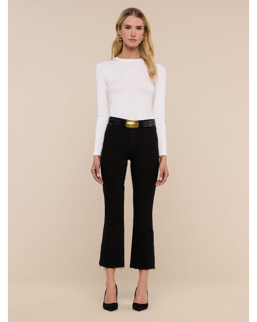 L'Agence White Kendra Cropped Flare Jean
