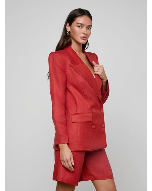 L'Agence Red Cambrie Oversized Blazer