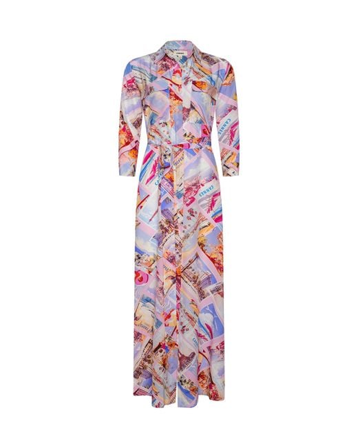 L'Agence Red 'Agence Cameron Silk Shirt Dress