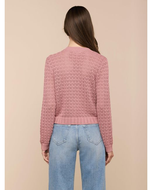 L'Agence Blue Orla Pointelle Knit Cardigan