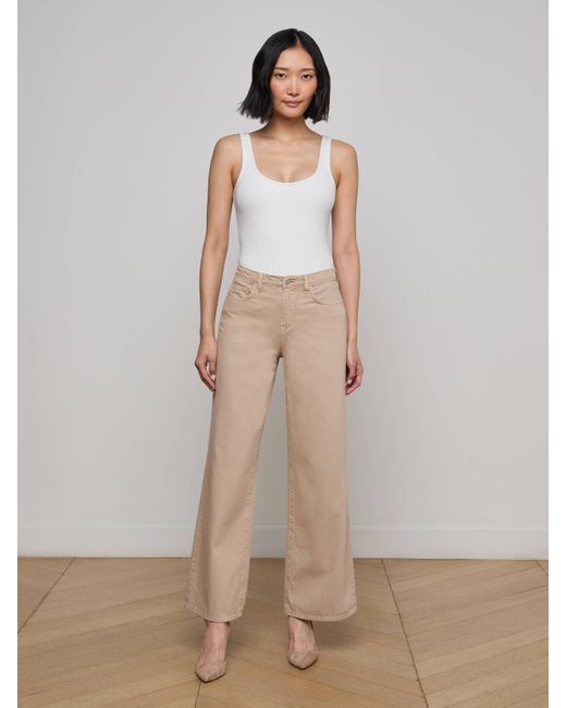 Jean Large Alicent, Kaki Pâle L'Agence en coloris Natural