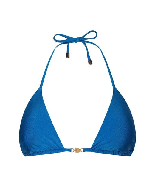 L'Agence Blue Kristin Triangle Bikini Top