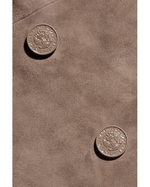 L'Agence Brown Aimee Oversized Suede Blazer