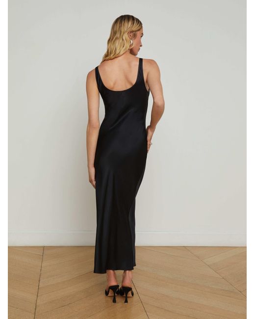 Robe Longue En Satin Akiya, Noir L'Agence en coloris Black