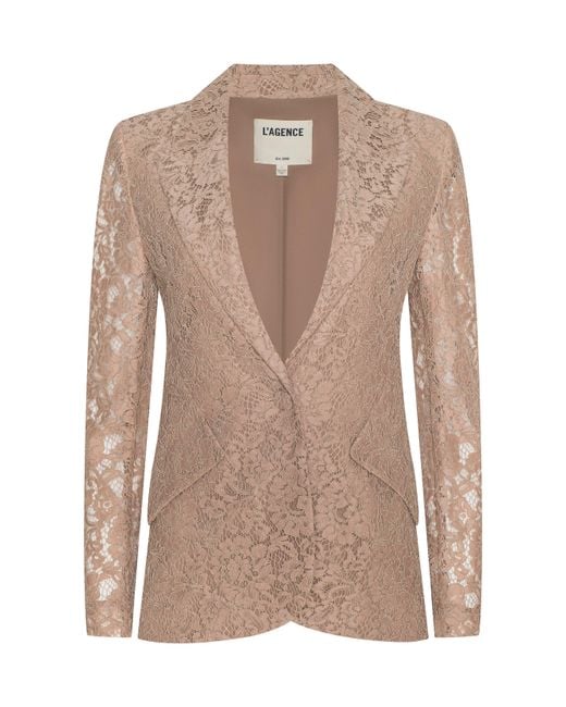 L'Agence Natural Chamberlain Lace Blazer
