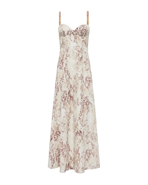 L'Agence Natural Sutton Beaded Strap Maxi Dress