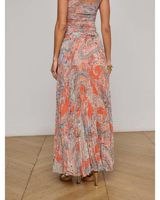 L'Agence Multicolor Torin Pleated Maxi Skirt