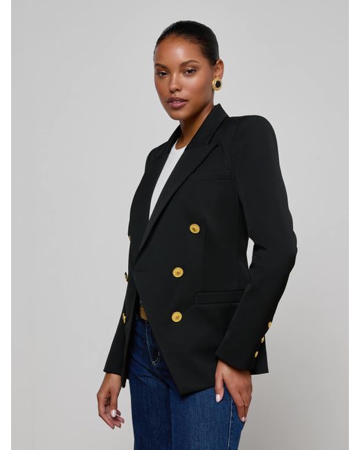L'Agence Blue Kyomi Double-Breasted Blazer