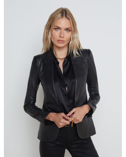 L'Agence Gray Chamberlain Leather Blazer