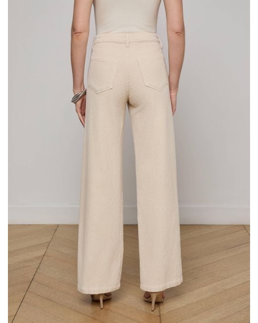 Jean Large En Velours Côtelé Scottie, Vanille L'Agence en coloris Natural