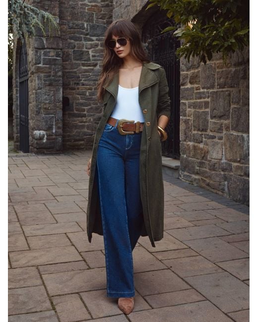 L'Agence Blue Zavia Denim Trench Coat