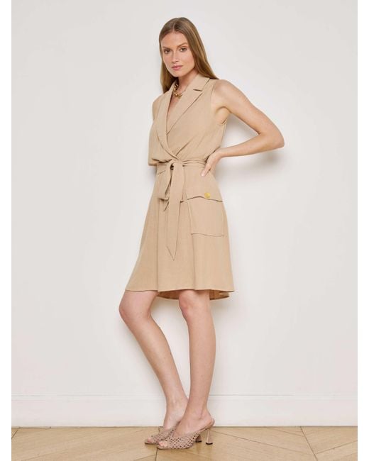 Robe En Lin Mélangé Cosima, Amande L'Agence en coloris Natural