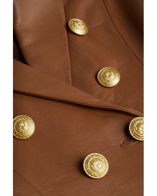 L'Agence Blue Bethany Leather Blazer