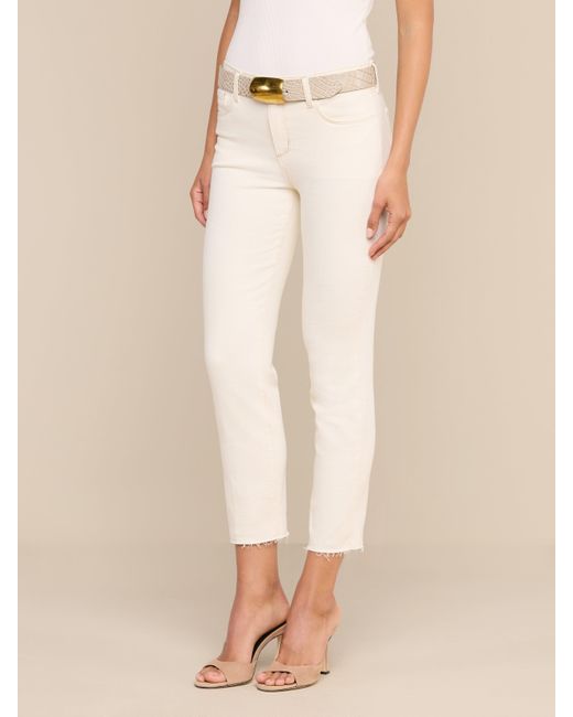 L'Agence White Sada Slim-Leg Cropped Jean