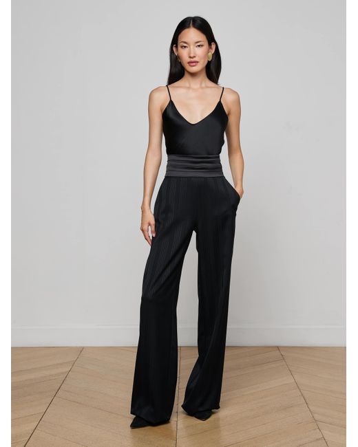 L'Agence Black Minerva Cummerbund Trouser