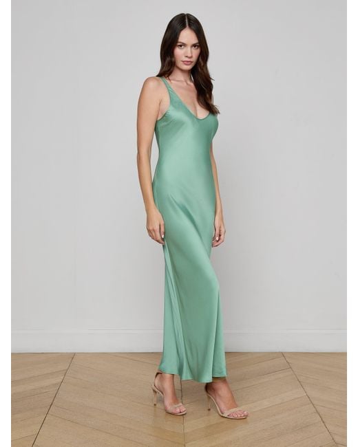 Robe Débardeur En Satin Akiya, Vert Malachite L'Agence en coloris Green
