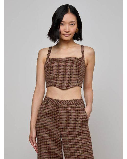 Top Corset Tiffany, Marron À Motif Pied-De-Poule Multicolore L'Agence en coloris Brown