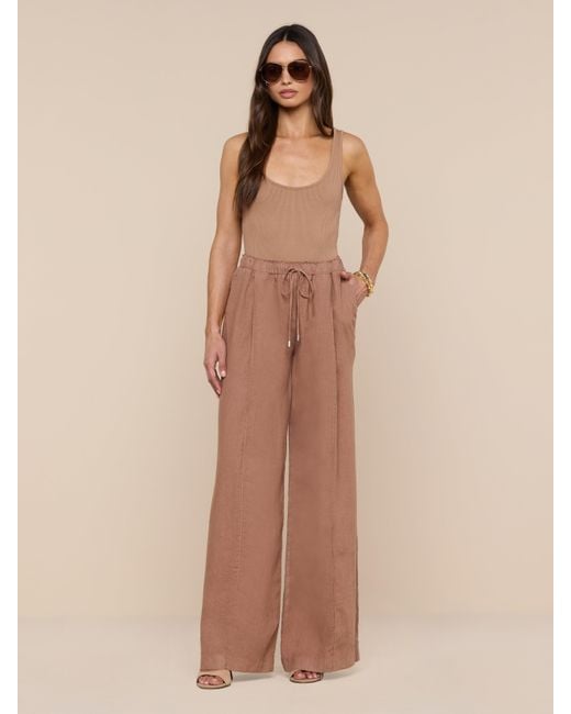 L'Agence Natural Connie Linen Drawstring Trouser
