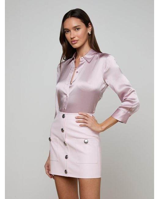 Chemisier En Soie Dani, Lilas Glacé L'Agence en coloris Pink