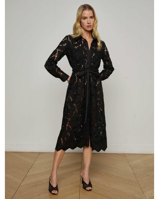L'AGENCE
 Kayla Lace Belted Shirtdress main image 1